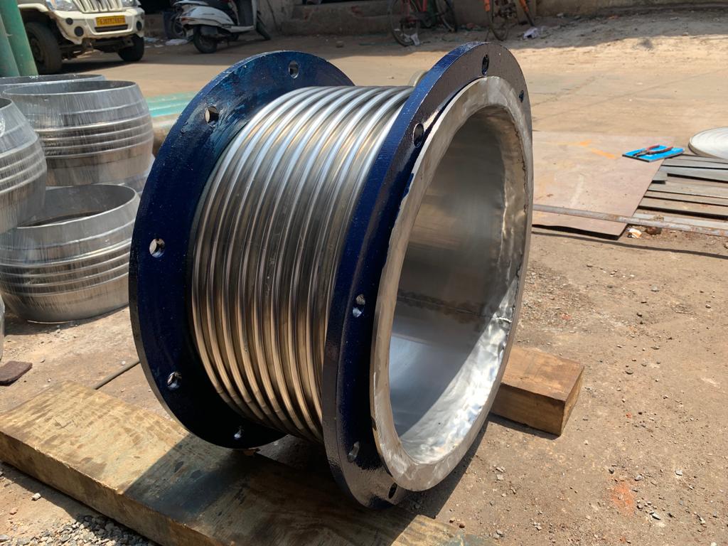 Finished metal bellows unit ready for dispatch